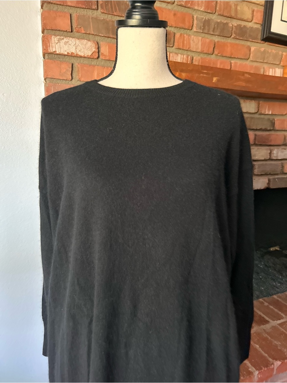 C.T. Plage Racoon Wool Long Sleeve Midi Dress in Black Sz S/6 US - Picture 2 of 8